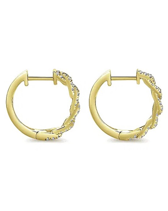 Gabriel & Co. Lusso Collection Diamond Curb Link Huggie Earrings